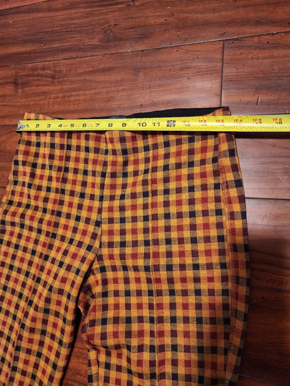 Anthropologie Maeve Yellow, Red, Black Plaid Wide-Leg Pants - Picture 6 of 9
